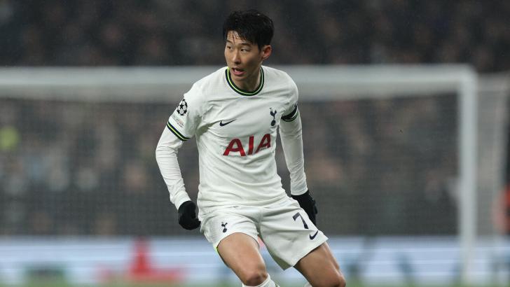 Son Heung-Min sets off on a dribble for Tottenham